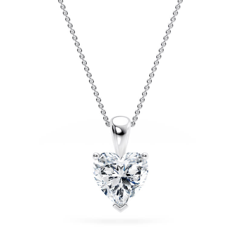 Heart Pendant Lab Diamond Necklace 18K Gold