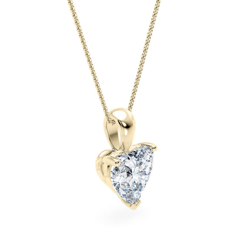 Heart Pendant Lab Diamond Necklace 18K Gold