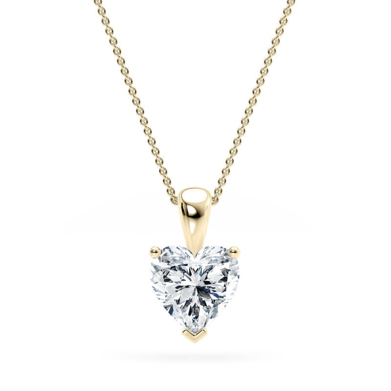 Heart Pendant Lab Diamond Necklace 18K Gold
