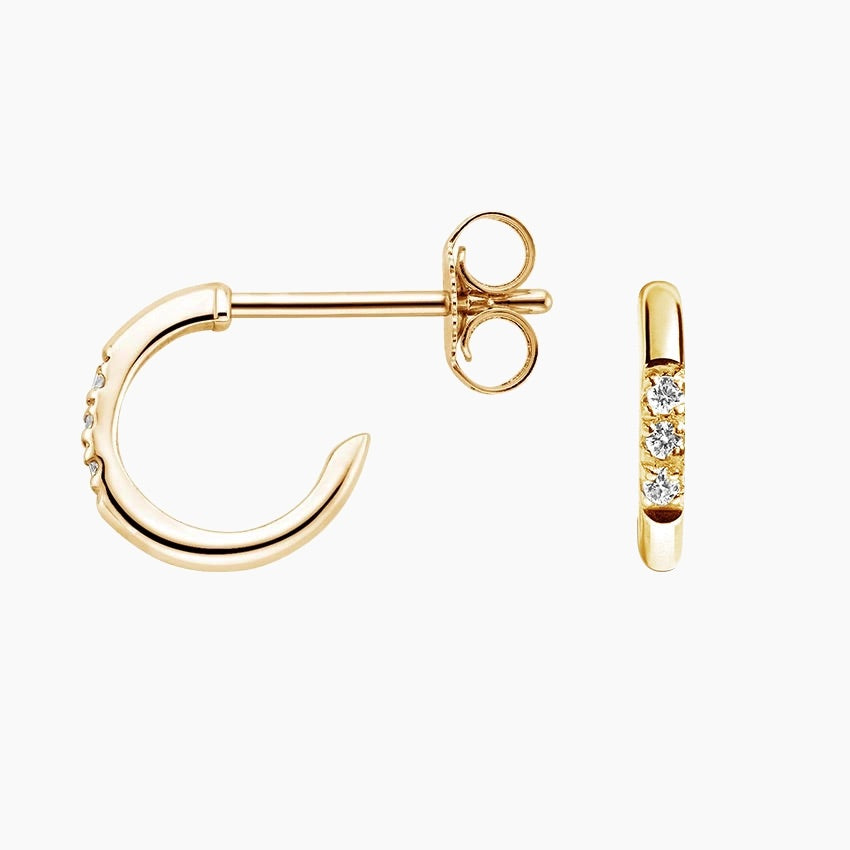 Flux Hoop Lab Diamond Earrings (0.02 ct * 2 ) 18K Gold