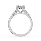 18K Solid Gold Lily Marquise Accent Lab Diamond Ring