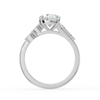 18K Solid Gold Lily Pear Accent Lab Diamond Ring