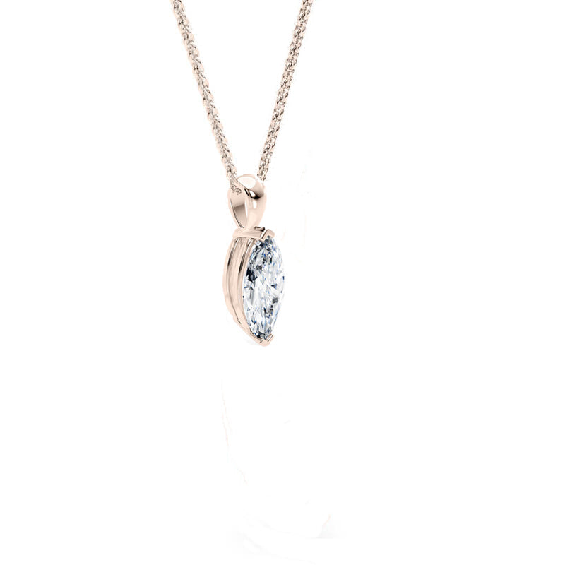 Marquise Pendant  Lab Diamond Necklace 18K Gold