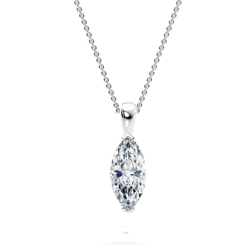 Marquise Pendant  Lab Diamond Necklace 18K Gold