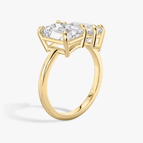 18K Solid Gold 3 Carat Toi et Moi Lab Diamond Ring
