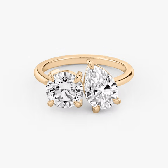 ecomposer-view with diamond shape-round-and-pear,ecomposer-metal type-rose-gold-18k