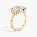 Round & Oval Cut Toi et Moi Diamond Engagement Ring in Solid Gold⁠