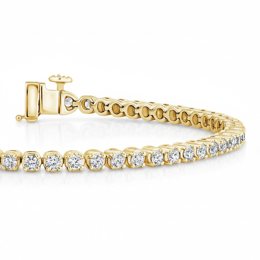 My Store 4 18K solid gold bracelet featuring 2 carats of round lab-grown diamonds in polished bezel settings.