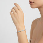 My Store 4 18K solid gold bracelet featuring 2 carat round lab-grown diamonds in sleek bezel settings on a wrist