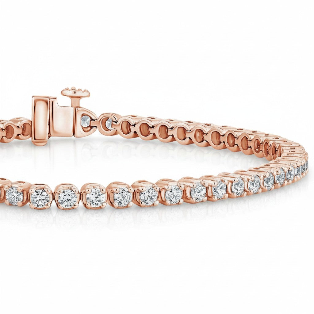 My Store 4 18K solid gold bracelet featuring round lab-grown diamonds in polished bezel settings on a white background