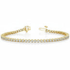 My Store 4 18K solid gold bracelet featuring 2 carat round lab-grown diamonds in polished bezel settings.