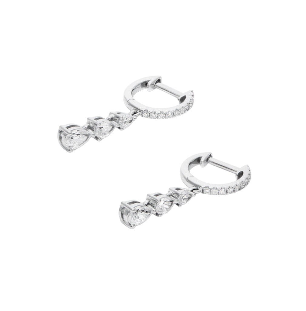 My Store 4 18K solid gold drop earrings featuring 1.1 carat lab-grown diamonds in a refined pear-cut design.