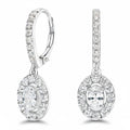 My Store 4 18K solid gold drop earrings featuring 2 carat lab-grown oval diamonds with a sparkling halo setting.