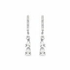 My Store 4 18K solid gold drop earrings featuring 1.1 carat lab-grown diamonds in a delicate tiered pear-cut design.