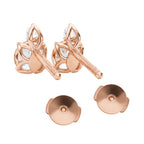 My Store 4 18K solid gold Nahla double round lab-grown diamond earrings showing the back posts and secure gold backs.