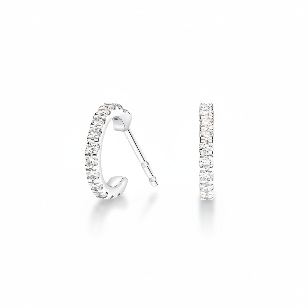 My Store 4 18K solid gold hoop earrings featuring 0.2 carat lab-grown diamonds in a delicate, sparkling design.