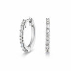 My Store 4 18K solid gold hoop earrings featuring 0.22 carat lab-grown baguette and round diamonds on a white background