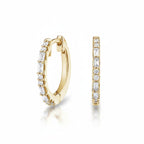 My Store 4 18K solid gold hoop earrings featuring 0.22 carat lab-grown baguette and round diamonds.