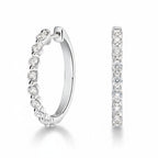 My Store 4 18K solid gold hoop earrings featuring 0.6 carat lab-grown diamonds in a polished white gold setting.