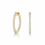 My Store 4 18K solid gold hoop earrings featuring 1 carat of sparkling lab-grown diamonds in a classic design.