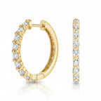 My Store 4 18K solid gold hoop earrings featuring 0.6 carat lab-grown diamonds in a polished, elegant design.