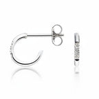 My Store 4 18K solid gold hoop earrings featuring 0.04 carat lab-grown diamonds in a minimalist polished design.