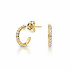 My Store 4 18K solid gold hoop earrings featuring 0.2 carat lab-grown diamonds in a delicate, polished finish.