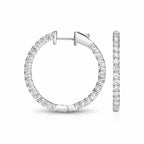 My Store 4 18K solid gold hoop earrings featuring 1 carat of pavé-set lab-grown diamonds in a polished finish.