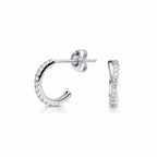 My Store 4 18K solid gold hoop stud earrings featuring round brilliant lab-grown diamonds with push-back closures.