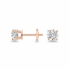 My Store 4 18K solid gold stud earrings featuring 1.5 carat round lab-grown diamonds in a classic four-prong setting.