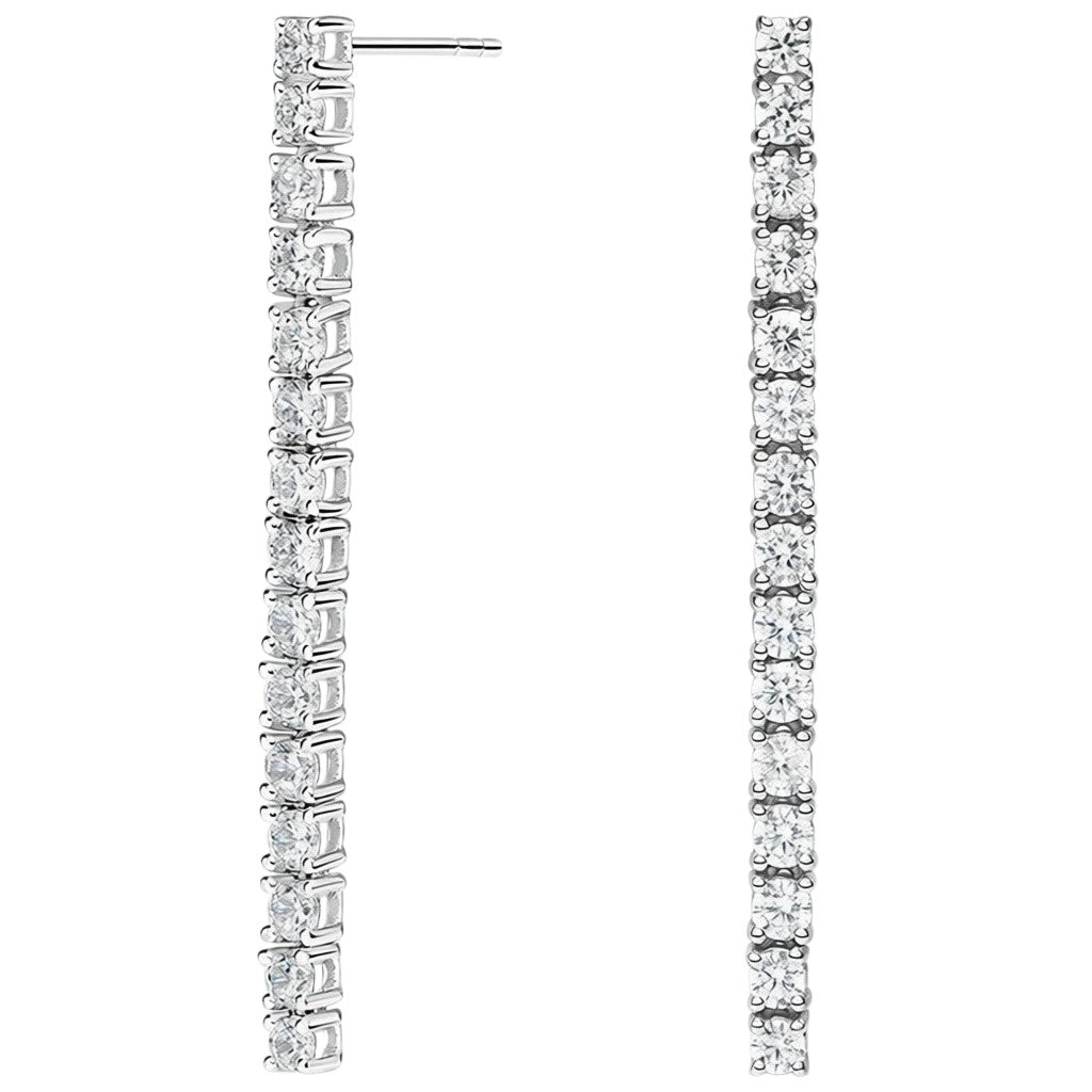 My Store 4 18K solid gold tennis drop earrings featuring 1.5 carats of sparkling lab-grown diamonds in a linear design.
