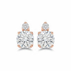 My Store 4 Nahla 18K solid gold double round lab-grown diamond earrings featuring 2.4 carats of brilliant round stones.