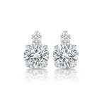 My Store 4 18K solid gold double round lab-grown diamond earrings featuring 2.4 carats of brilliant cut stones.
