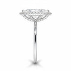 My Store 4 18K solid gold heritage halo lab diamond ring viewed from the side, showcasing intricate diamond setting.