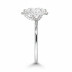 My Store 4 18K solid gold halo lab diamond ring set featuring a brilliant center stone and side profile view.