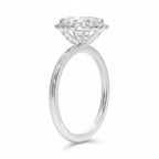 My Store 4 18K solid gold halo lab-grown diamond ring featuring a brilliant center stone and side profile view