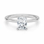 My Store 4 18K solid gold halo ring featuring a radiant lab-grown diamond in a classic polished setting