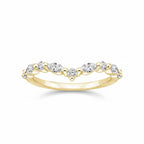 My Store 4 18K solid gold marquise lab-grown diamond chevron ring with a polished finish and elegant V-shaped design.