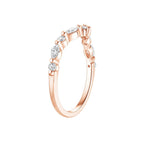 My Store 4 18K solid gold ring set featuring marquise and round lab-grown diamonds in a delicate side profile view.