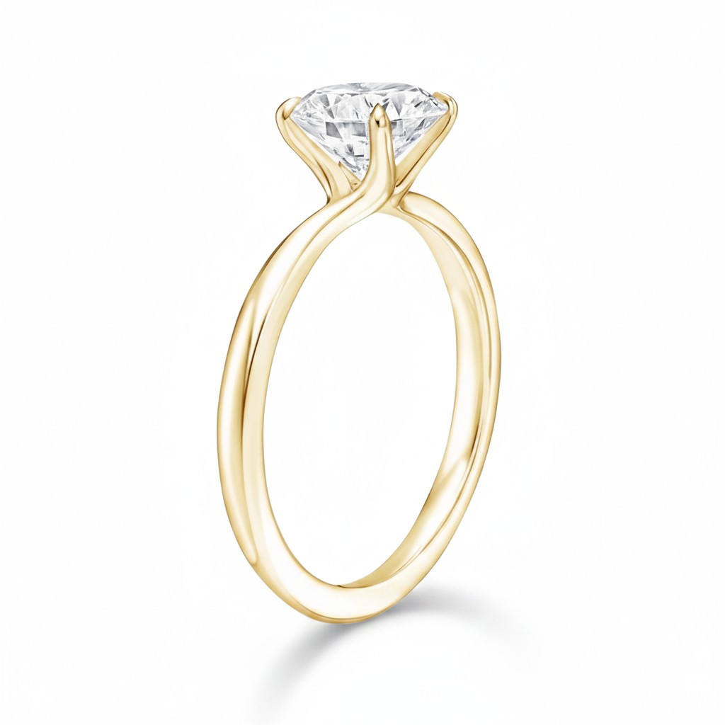 My Store 4 18K solid gold engagement ring featuring a brilliant marquise-cut lab-grown diamond in a classic setting.