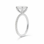 My Store 4 18K solid gold solitaire ring featuring a lab-grown diamond with pavé-set side stones on a white gold band