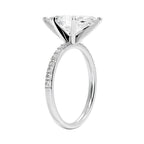 My Store 4 18K solid gold solitaire ring featuring a central diamond and pavé-set diamonds on a polished band