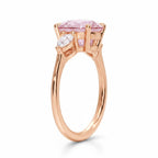 My Store 4 18K solid gold trilogy engagement ring featuring a pear-cut lab-grown diamond and pear side stones.