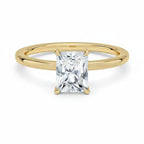 My Store 4 18K solid gold ring featuring a radiant cut lab-grown diamond in a classic solitaire setting