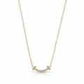 My Store 4 18K solid gold smile necklace featuring a curved bar pendant with lab-grown diamonds on a delicate chain.