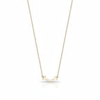 My Store 4 18K solid gold smile necklace featuring a delicate curved pendant on a fine chain