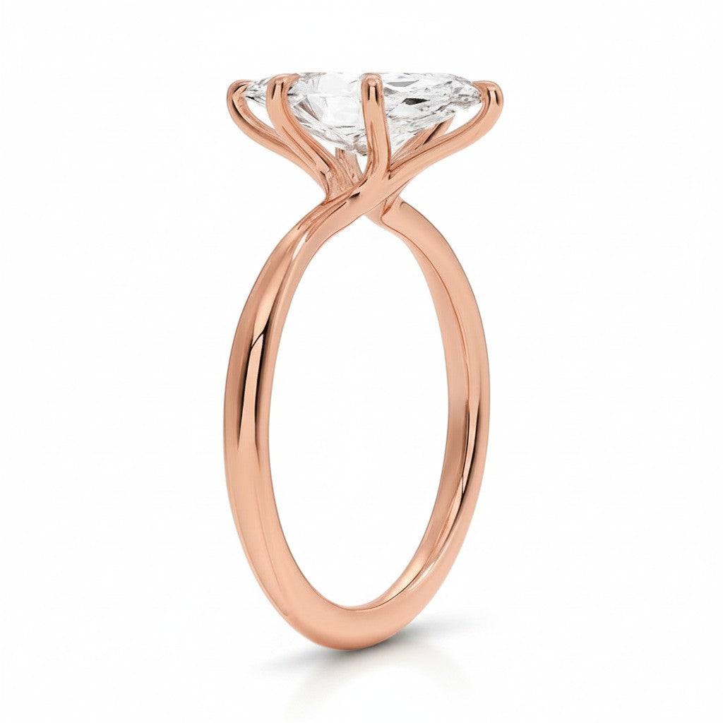 My Store 4 18K solid gold solitaire lab-grown diamond ring featuring a polished band and elegant prong setting