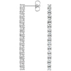 My Store 4 18K solid gold tennis drop earrings featuring 1.5 carats of brilliant lab-grown diamonds.