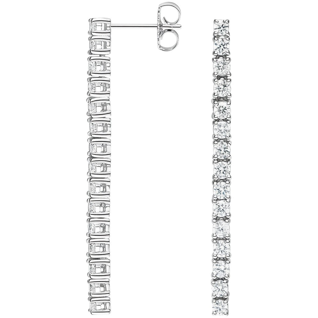 My Store 4 18K solid gold tennis drop earrings featuring 1.5 carats of brilliant lab-grown diamonds.