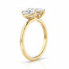My Store 4 18K solid gold Toi et Moi ring featuring a pear and heart-cut lab-grown diamond set on a polished band.